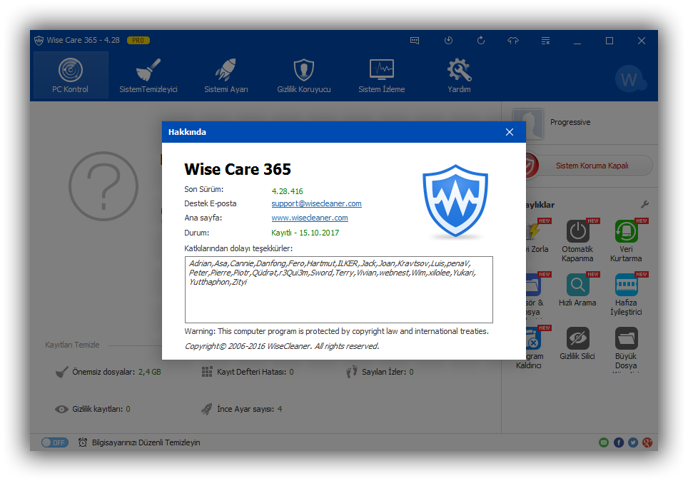 WiseCare365 Pro 4.28.416 Final | Katılımsız