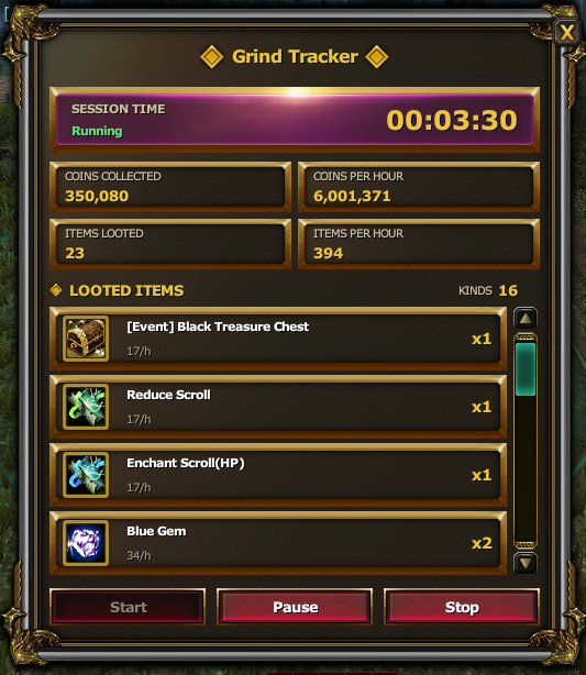 SexyKO Farm Grind Tracker