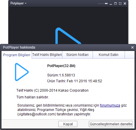 Daum PotPlayer 1.6.58613 Final | OpenCodec | Katılımsız