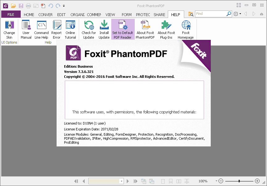 Foxit PhantomPDF Business 7.3.6.321 | Katılımsız