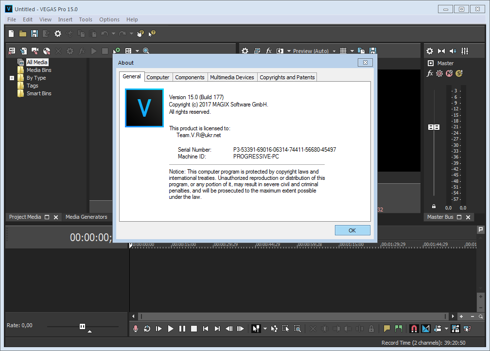 VEGAS Pro 15.0 Build 216 (x64) | Katılımsız