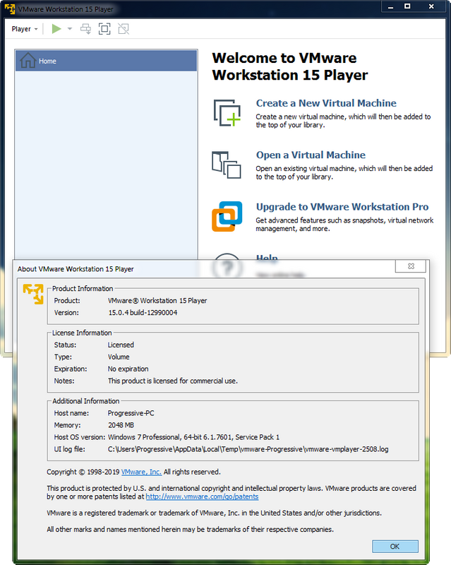 vmware workstation player 15.1 0 download