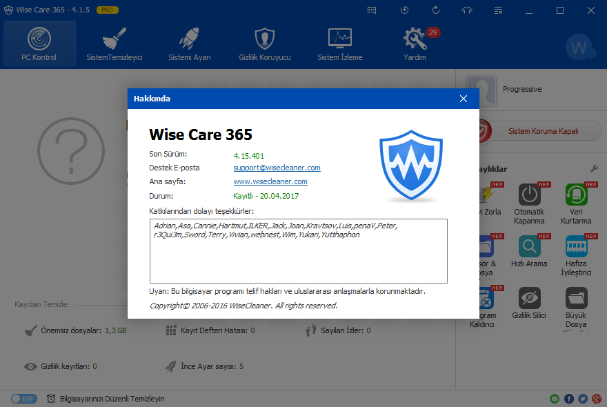 WiseCare365 Pro 4.15.401 Final | Katılımsız