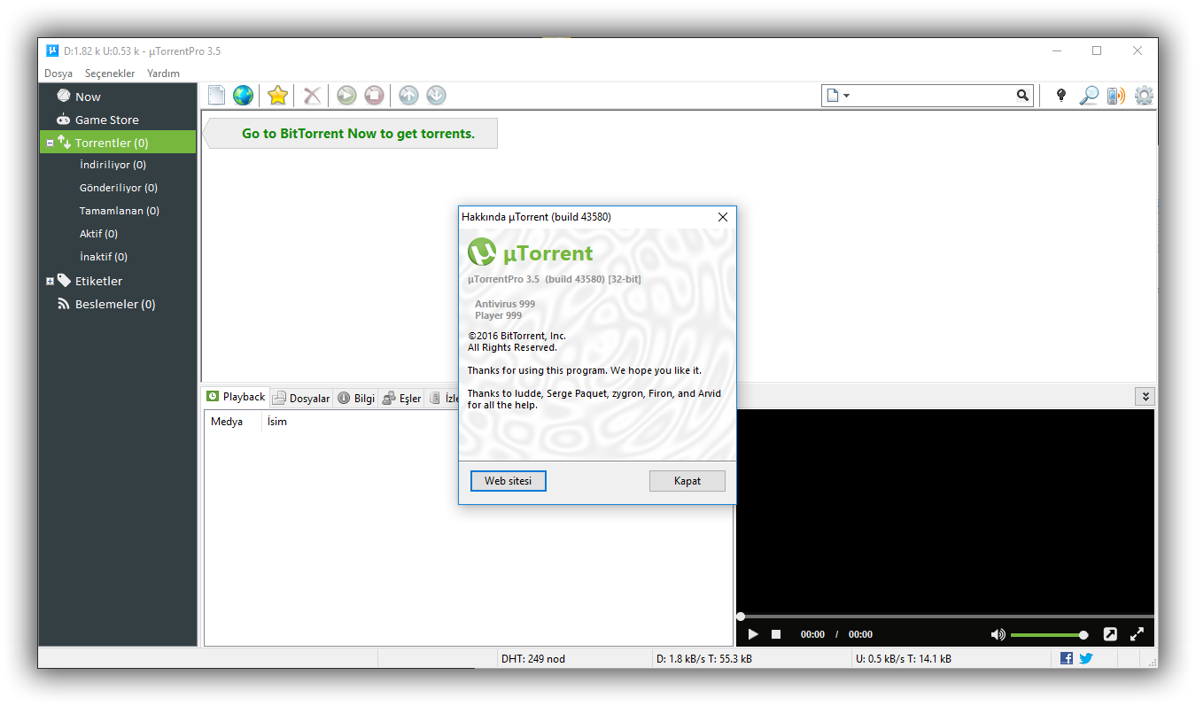 uTorrent 3.5 Build 43580 Final | Katılımsız