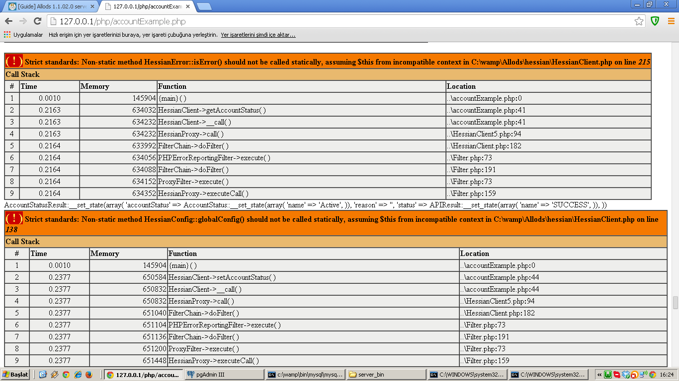 Php non static method