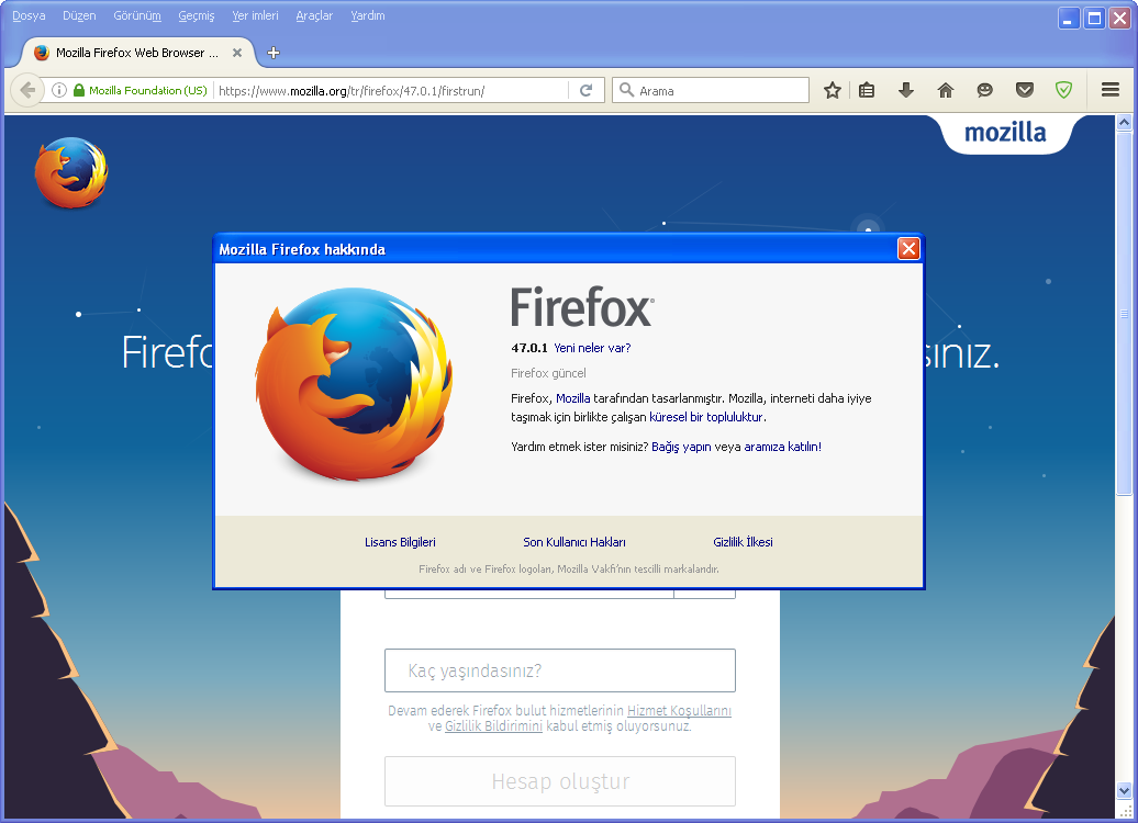 Mozilla Firefox 47.0.1 Final TR | Katılımsız