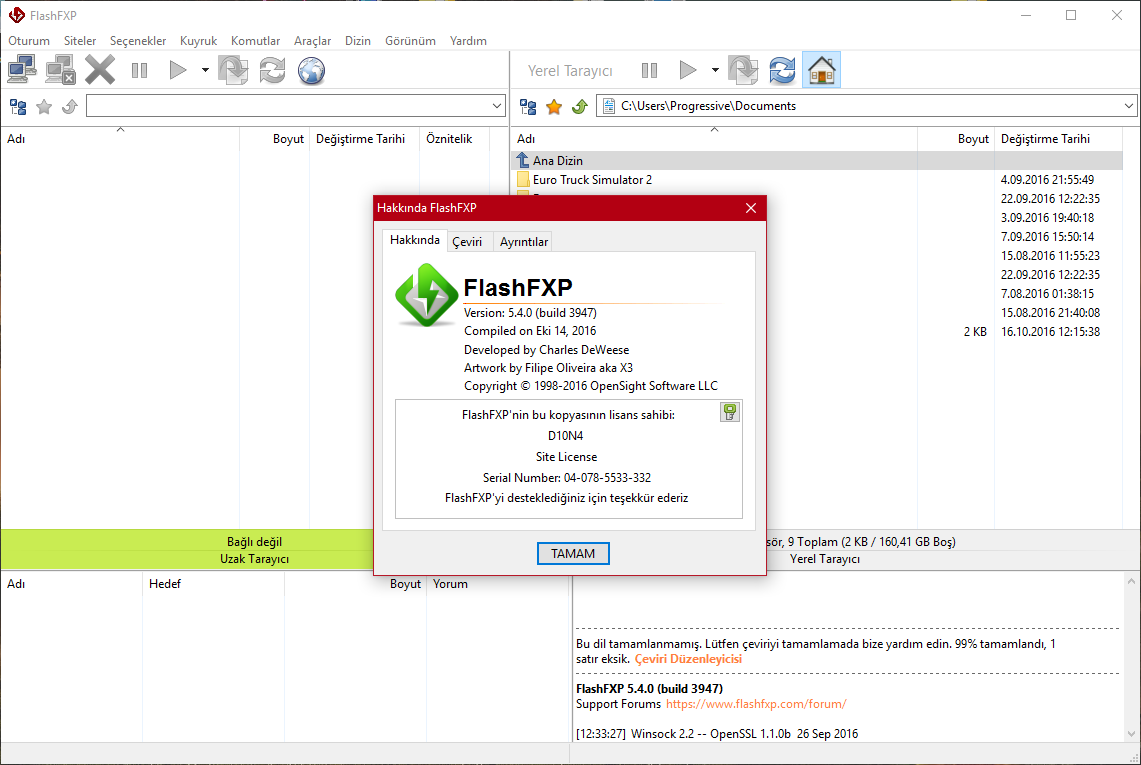 FlashFXP 5.4.0 Build 3947 | Katılımsız