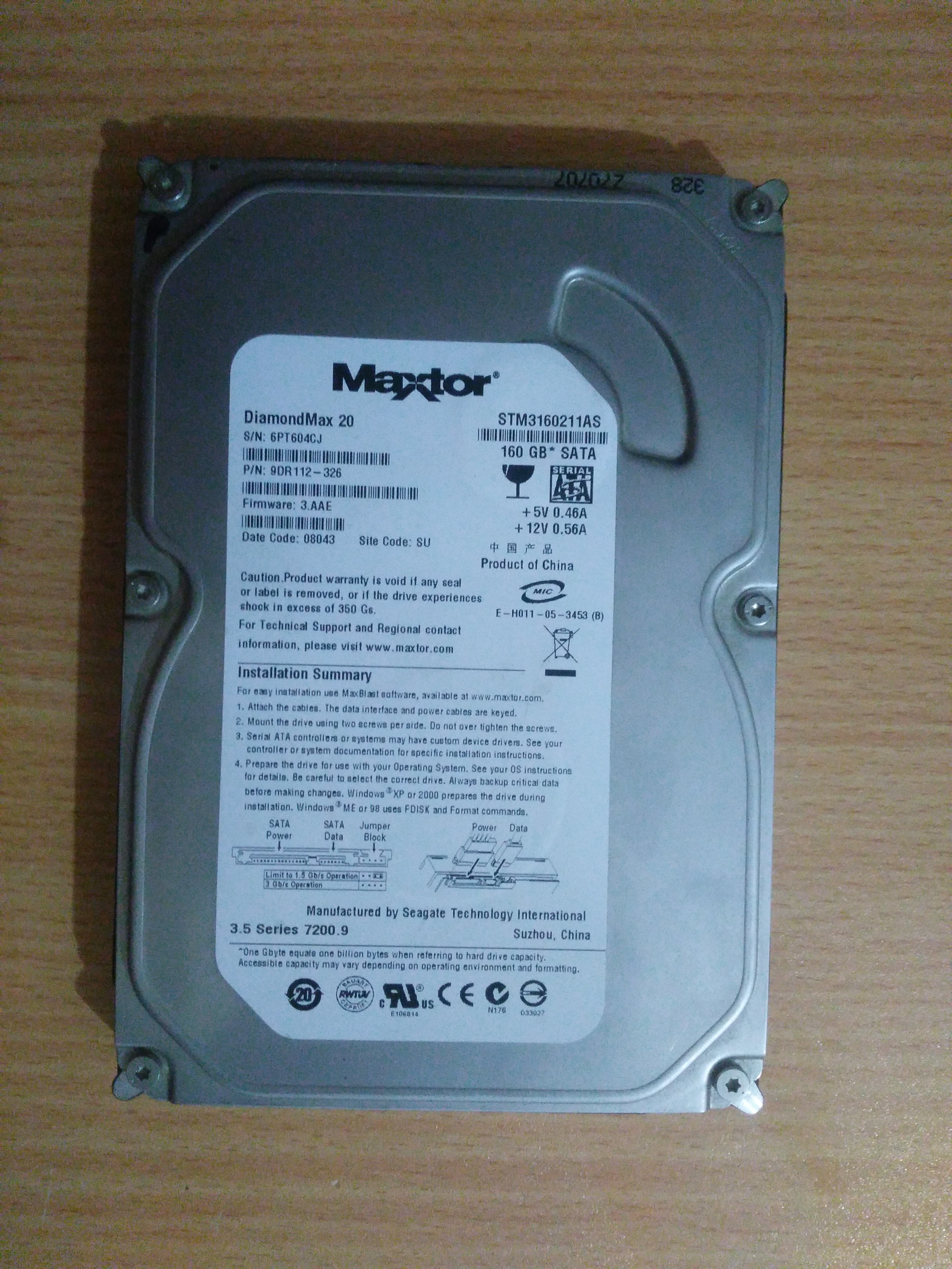 Maxtor 160GB 3.5' SATA HDD - Kargo Dahil 45TL