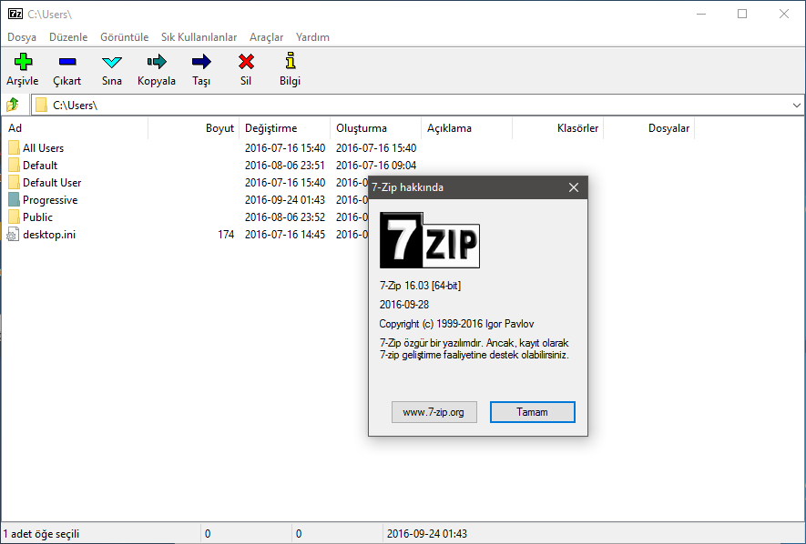 7-Zip 18.03 Beta | Katılımsız