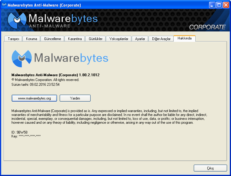 Malwarebytes Anti-Malware Corporate 1.80.2.1012 | Katılımsız