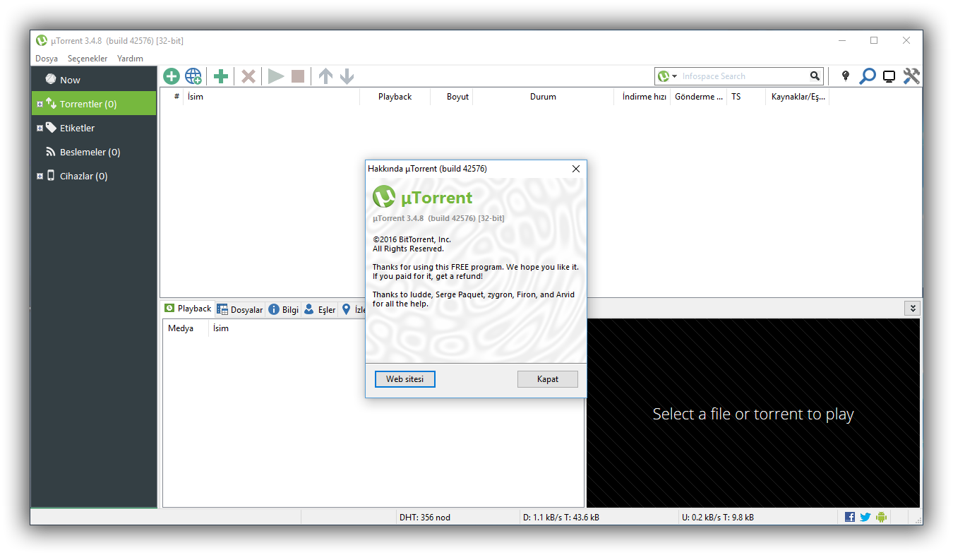 µTorrent 3.4.8.42576 Final | Katılımsız