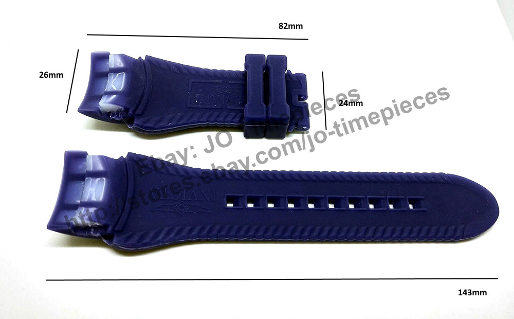 Comp. Invicta Venom 19008 , 19010 , 19922  20397 , 20402 , 26245  90149 - 26mm Blue Rubber Watch Band Strap