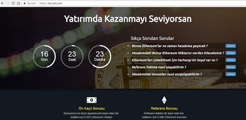 Bovsan | Yeni Türk Borsası'ndan Ön Kayıt Hediyesi  0.025 ETH | Acele Edin!