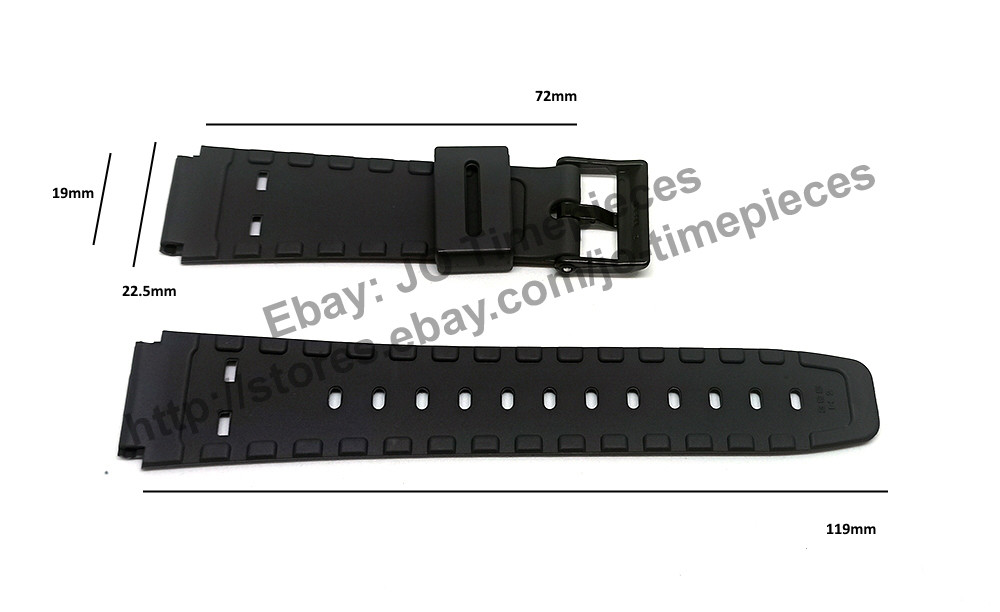 Original Casio CPW-300, CPW-310, CBX-600, CBX-610, MWA-10, MWB-10 Watch Band Strap - 19mm Blue Rubber Rare