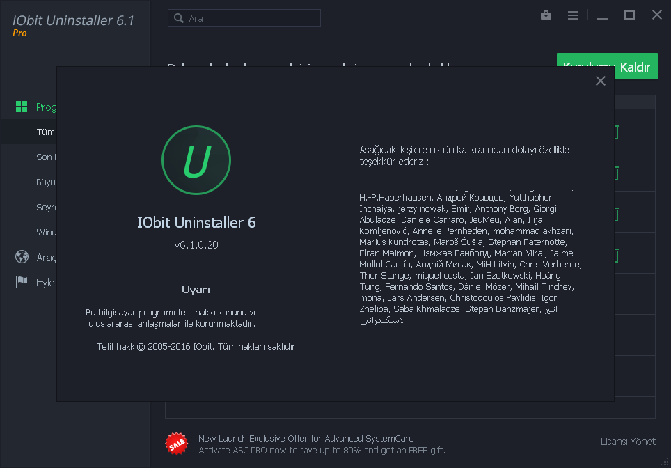 IObit Uninstaller Pro 6.1.0.20 | Katılımsız