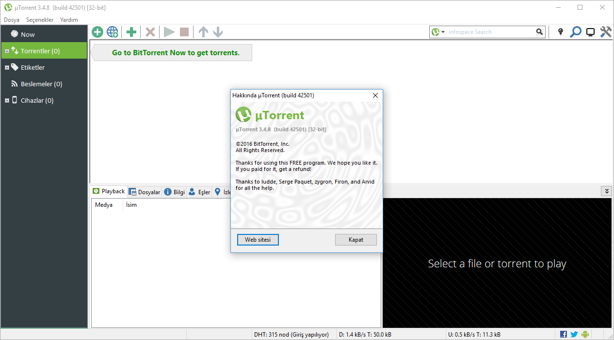 µTorrent 3.4.8.42501 Final | Katılımsız