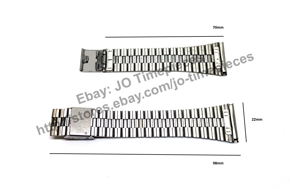 22mm Steinless Steel Watch Band Strap Comp. Casio DataBank DBC-611 DBC-611E DBC-800 DBC-810 DBC-300 DBC-1500 B