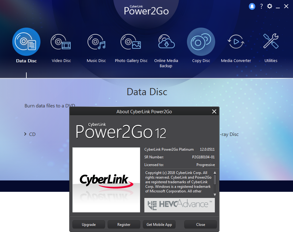 CyberLink Power2Go 12.0.0516.0 Platinum | Katılımsız