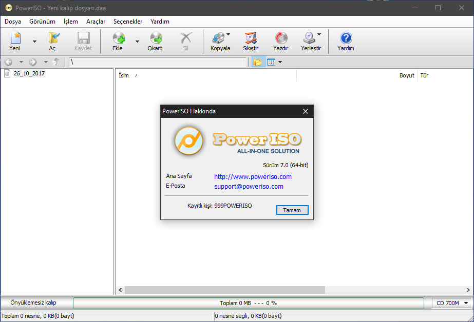 PowerISO 7.0 Final | Katılımsız