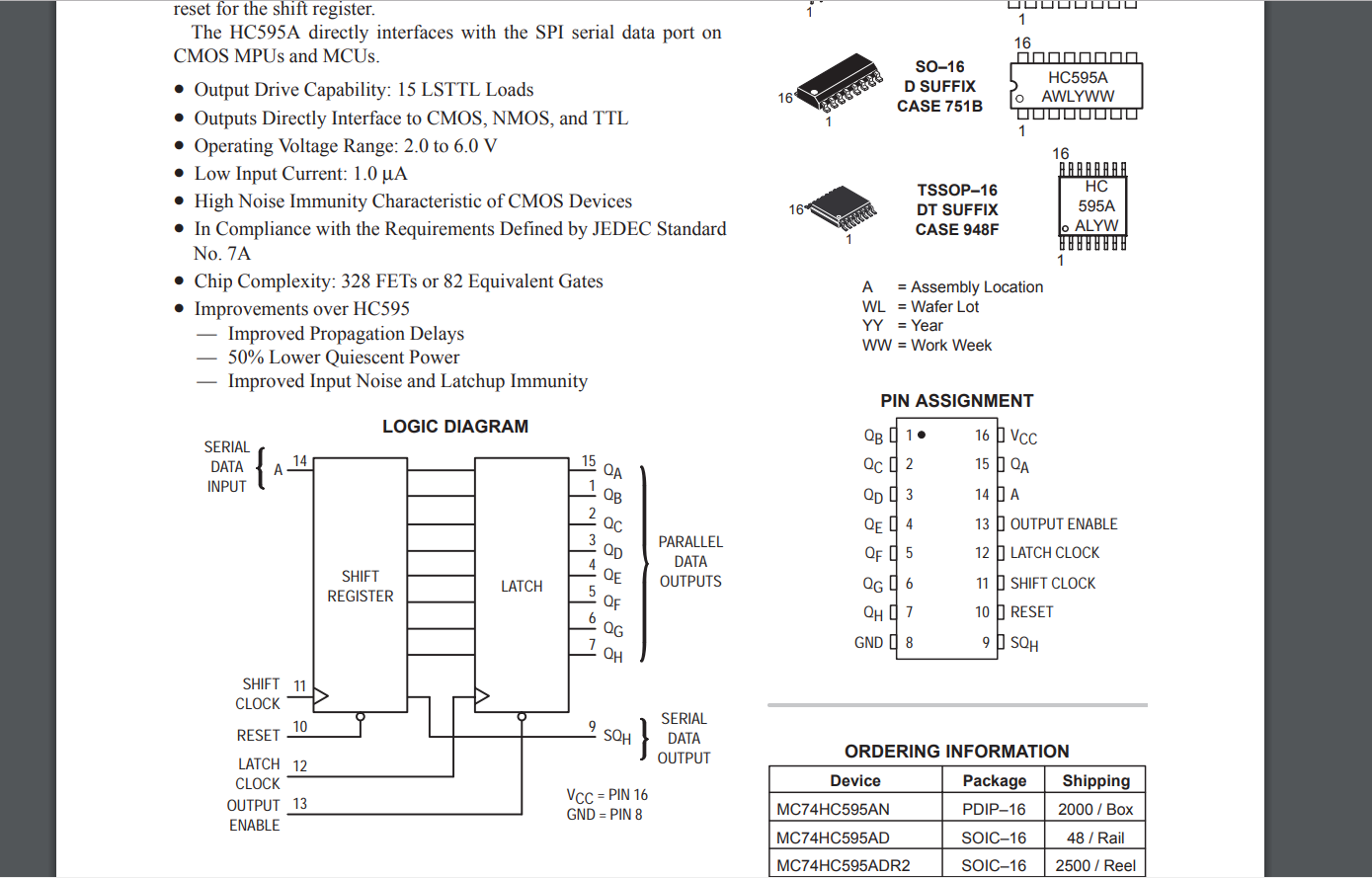 74hc595 datasheet на русском схема включения