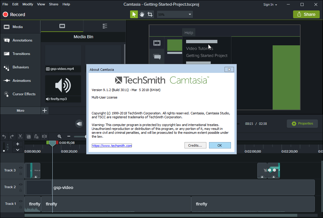 TechSmith Camtasia Studio 9.1.2 Build 3011 (x64) | Katılımsız