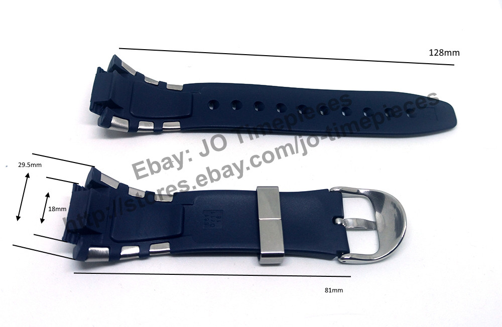 Original Casio E-Databank EDB-100CJ-2A Watch Band Strap - 18mm Blue Rubber