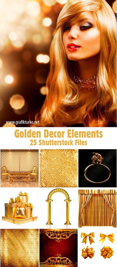 Golden Decor Elements-Stock Image