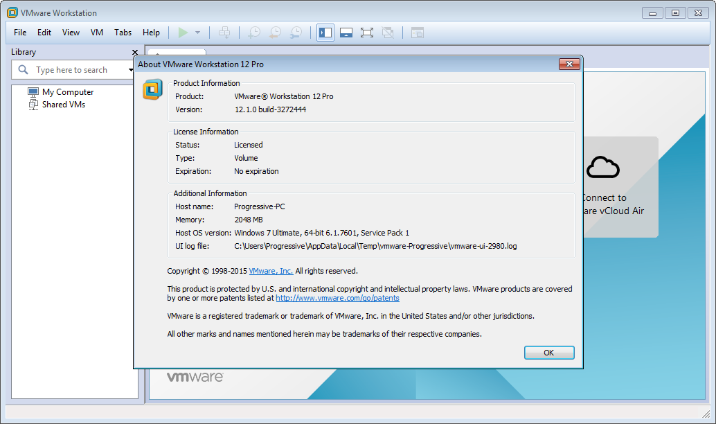 VMware Workstation Pro 12.1.0 Build 3272444 (x64) | Katılımsız