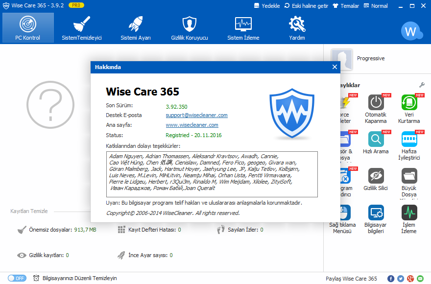 WiseCare365 Pro 3.92.350 Final | Katılımsız