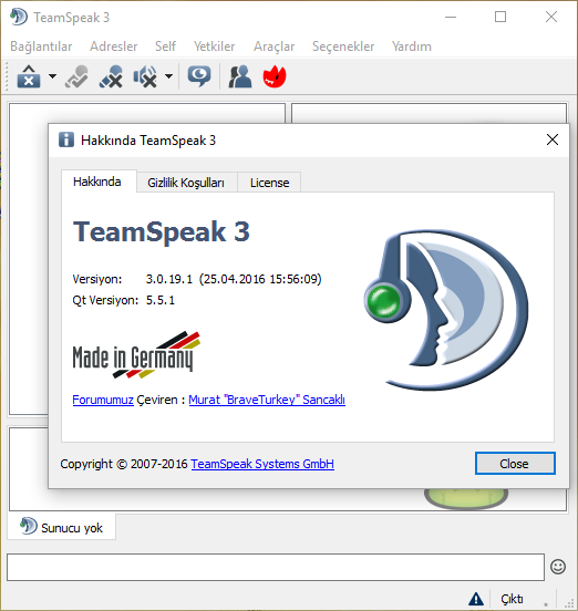 TeamSpeak Client 3.0.19.1 Final | Katılımsız