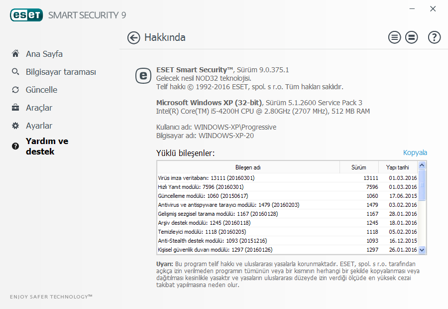 ESET Smart Security 9.0.375.1 Final TR (01.03.2016) | Katılımsız