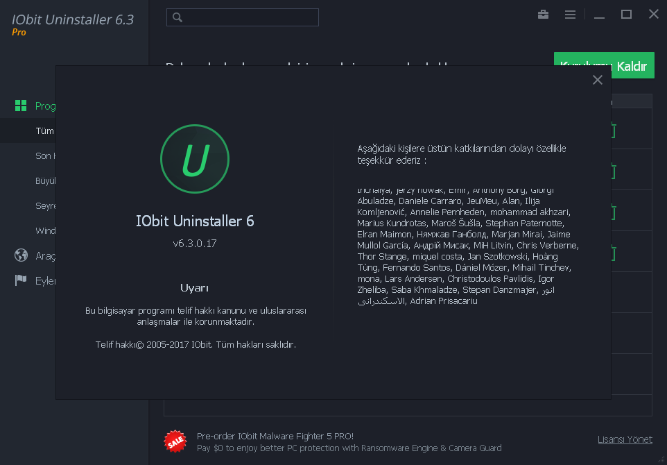 IObit Uninstaller Pro 6.3.0.17 | Katılımsız