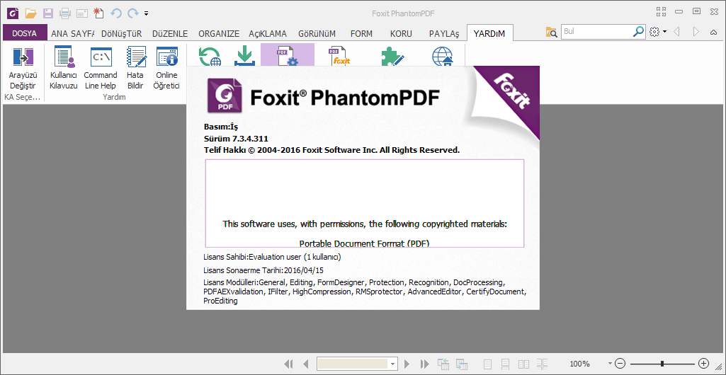 Foxit PhantomPDF Business 7.3.4.311 | Katılımsız