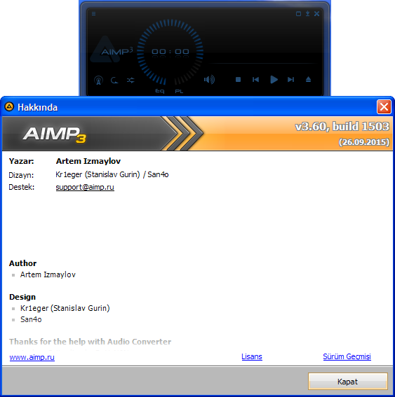 AIMP 3.60 Build 1503 Final | Katılımsız