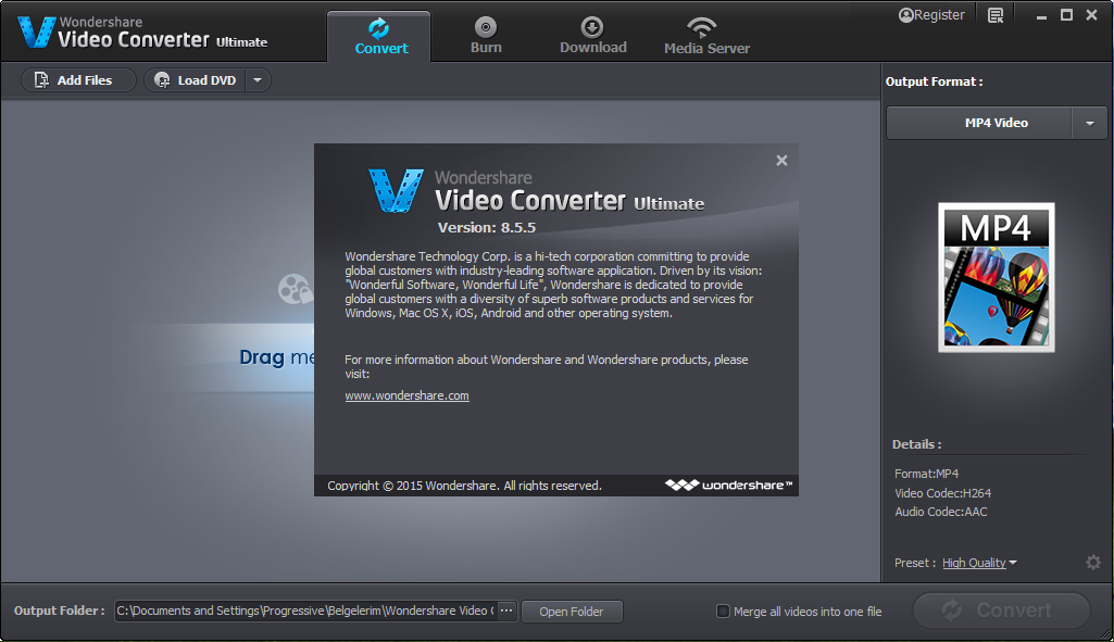 Wondershare Video Converter Ultimate 8.5.5.7 | Katılımsız