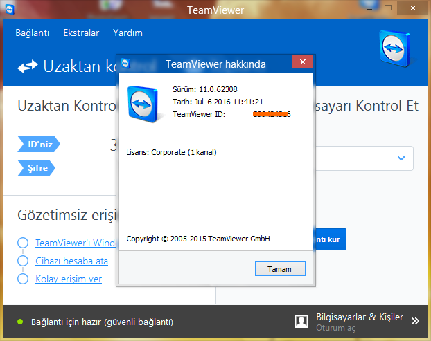 TeamViewer Corporate 11.0.62308 | ML-TR | Katılımsız