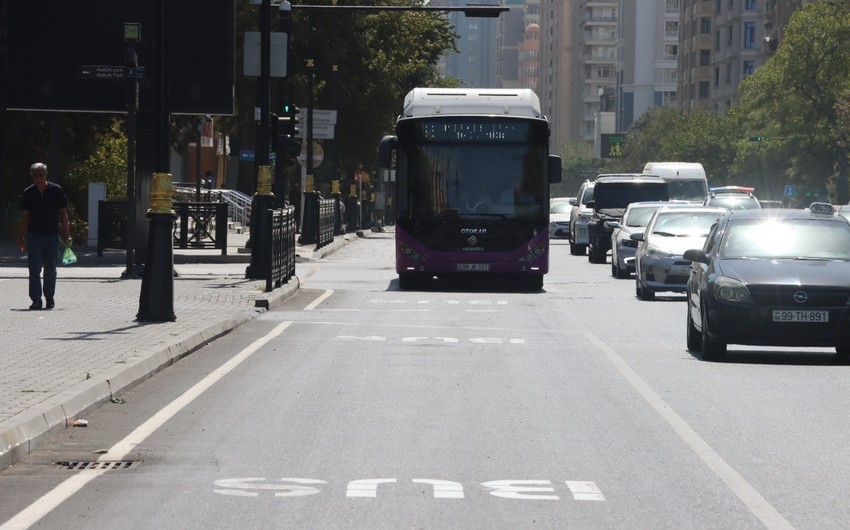 Bakının 29 küçə və prospektində xüsusi hərəkət zolağı təşkil edilib