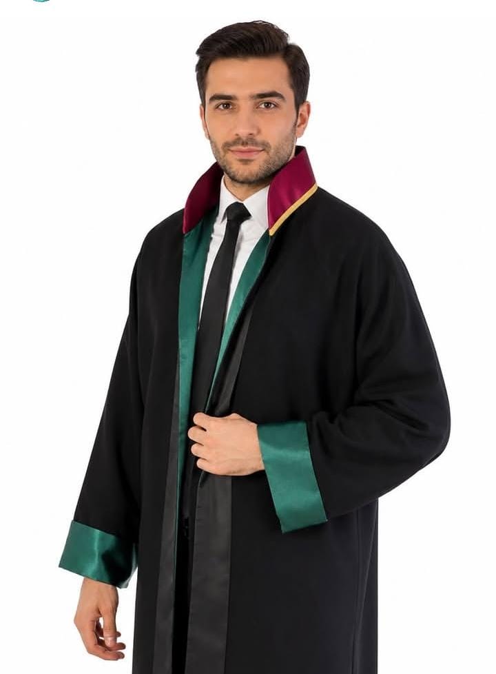 Kiremit Rengi Yaka Detaylı Cübbe