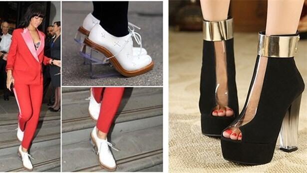 Yeni Trend effaf Topuklu Ayakkab