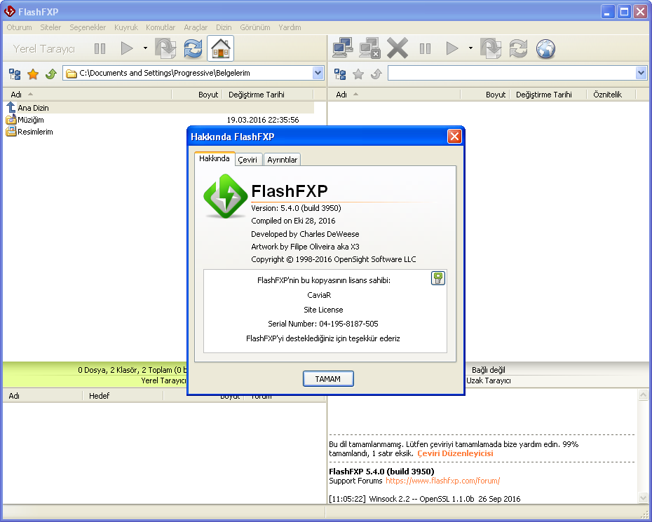 FlashFXP 5.4.0 Build 3950 | Katılımsız