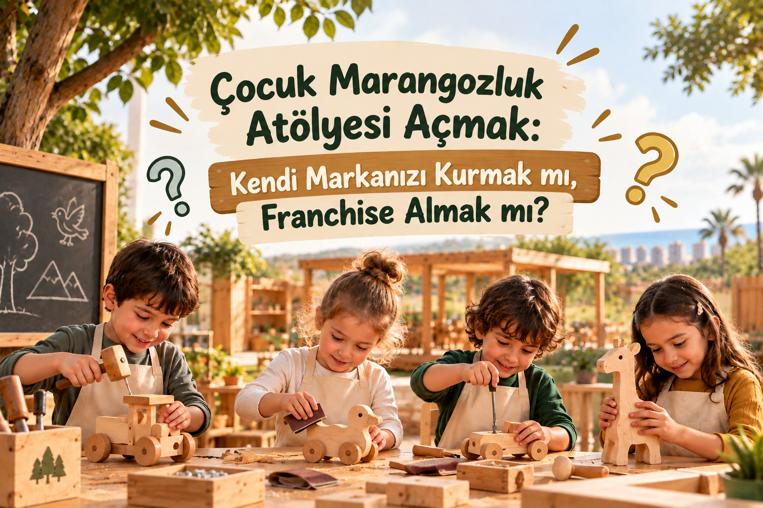 Kendi çocuk atölyenizi açmak ile franchise almayı karşılaştıran yazının kapağı