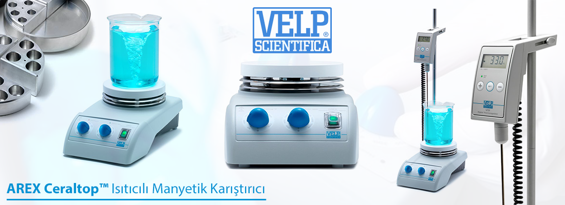 VELP AREX CerAlTop™ Isıtıcılı Manyetik karıştırıcı 1500 rpm / 20 L / 370 °C