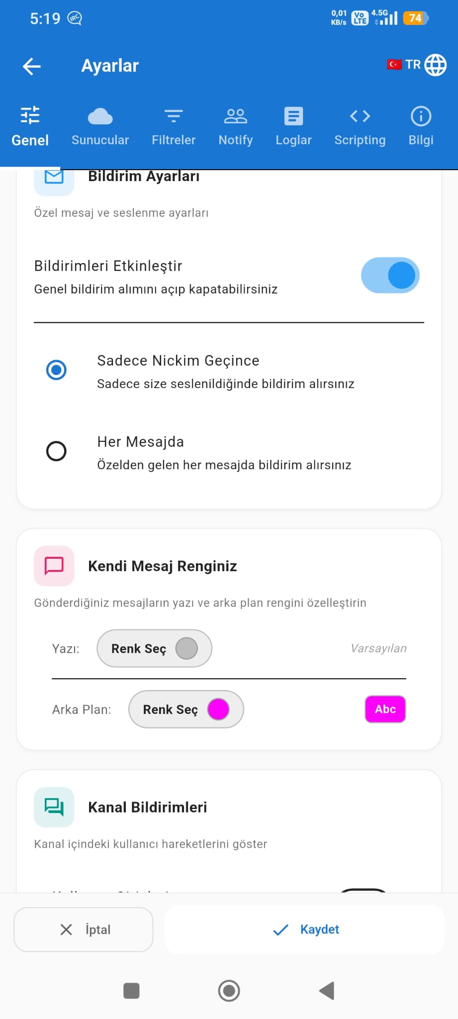 Mobil IRC Script PRO
