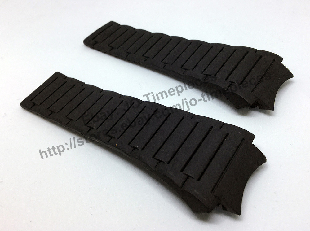 Comp. Porsche Design Dashboard P6620 32mm Black Rubber Watch Band-Strap 6620