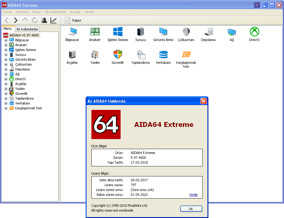 AIDA64 Extreme Edition 5.97.4600 Final | Katılımsız