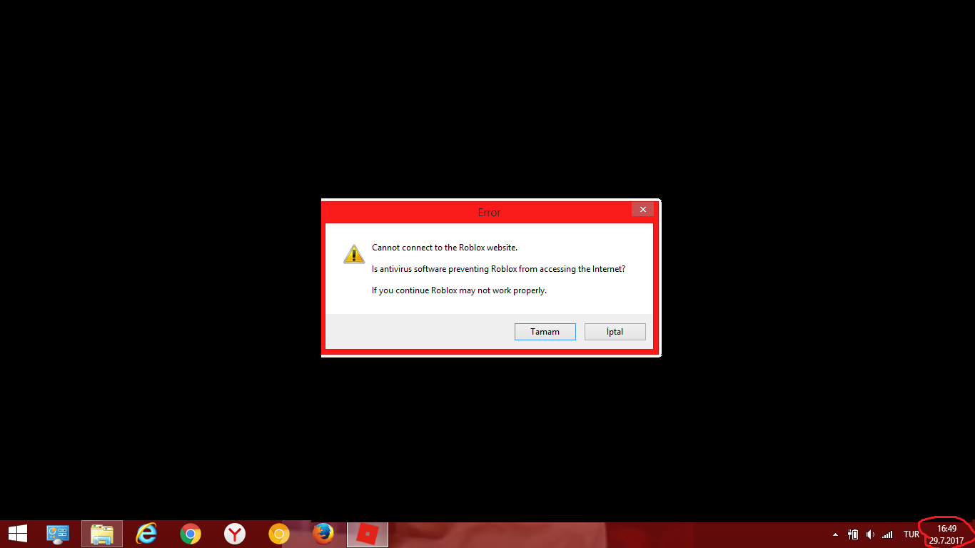 Help Pls - cannot connect to the roblox website is antivirus