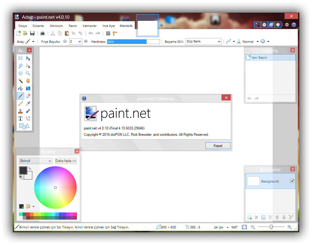 Paint.NET 4.0.10 Final TR | Katılımsız