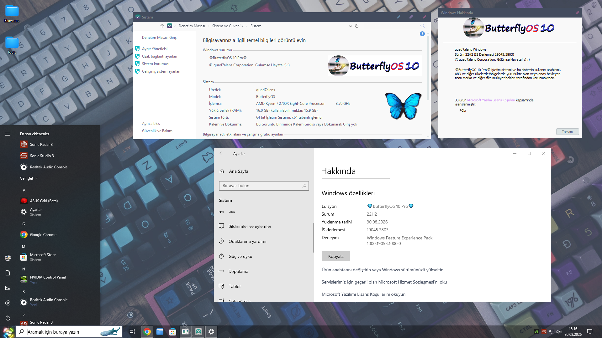 ButterflyOS 10 Pro Version 22H2 TR | 30 AĞUSTOS