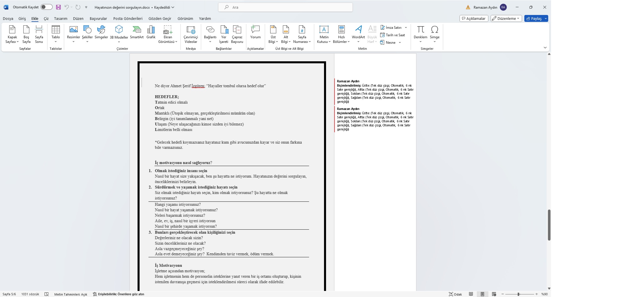 Word dosyası sağ tarafa bilgi geldi nasıl kaldırılır - R10.net