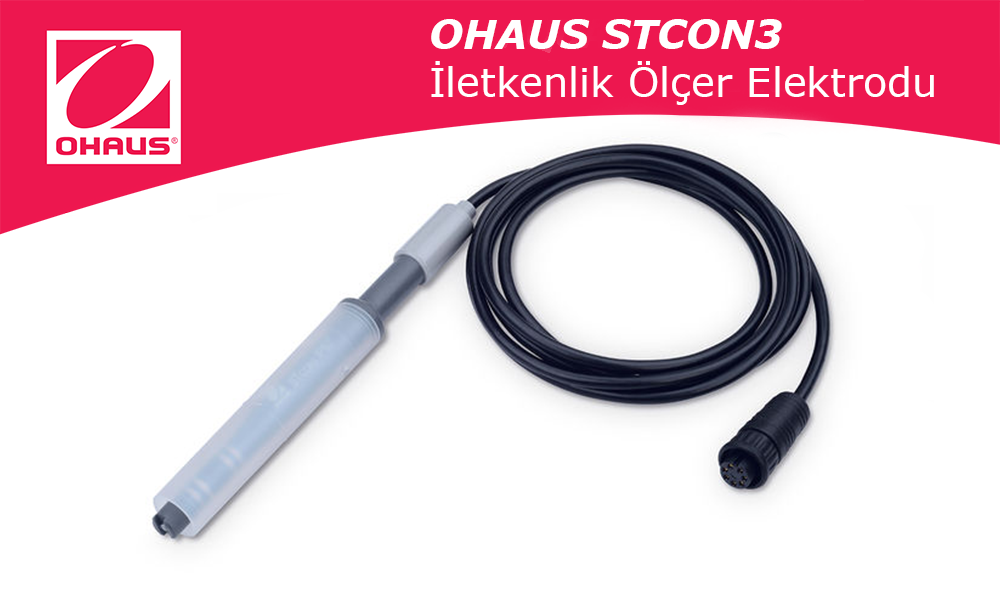OHAUS STCON3 IP67 İletkenlik Elektrodu 3 m Kablolu 2 µS/cm... 200 mS/cm 0... 100 °C